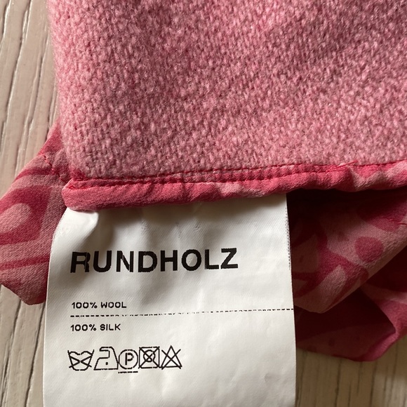 Rundholz asymmetric silk and wool zip up jacket pink size small - Picture 5 of 7